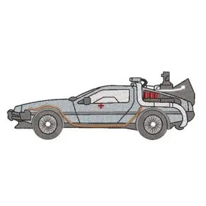 Motif broderie voiture DeLorean