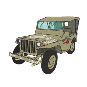 Motif broderie Jeep U.S Army