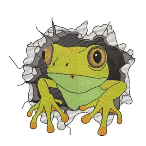 Motif broderie Grenouille