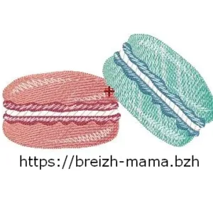 Motif broderie Macaron duo