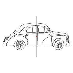 Motif broderie Renault 4CV Redwork