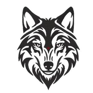 Motif broderie Loup Tribal