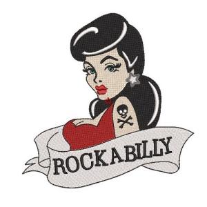 Motif broderie pin up Rock 4