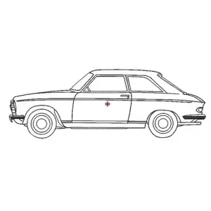 Motif broderie Peugeot 204 LineArt