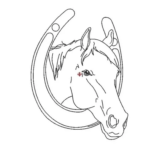 Motif broderie Cheval Line Art Motif broderie Cheval line art