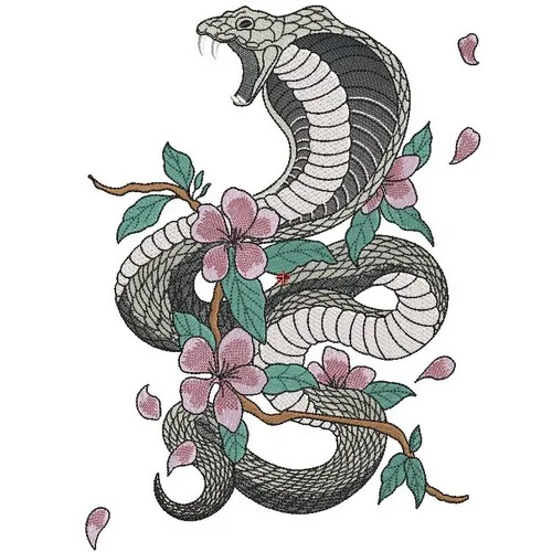 Motif broderie Serpent Cobra Motif broderie Serpent Cobra