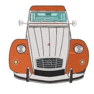 Motif broderie Citröen 2CV bicolore