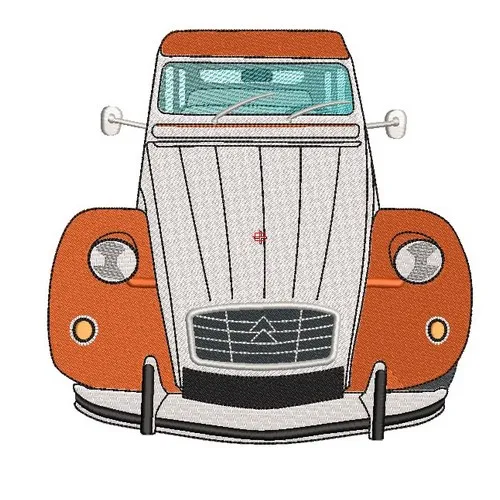 Motif broderie Citröen 2CV bicolore Motif broderie Citröen 2CV bicolore