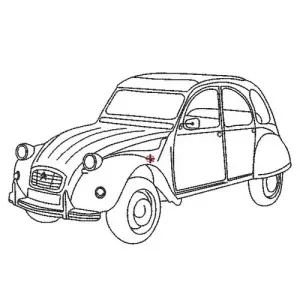Motif broderie 2CV LineArt