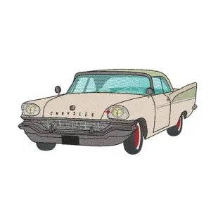 Motif broderie voiture Chrysler 1957